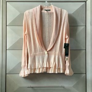 KNIT SWEATER CARDIGAN- LAUREN RALPH LAUREN- SIZE L PETITE